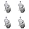 Service Caster 4 Inch Gray Polyurethane Swivel 1/2 Inch Threaded Stem Caster Set with Brake SCC SCC-TS20S414-PPUB-TLB-121315-4 - alternate 1